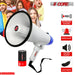 Bullhorn megaphone featuring a siren, record function, and adjustable volume, designed for diverse needs.