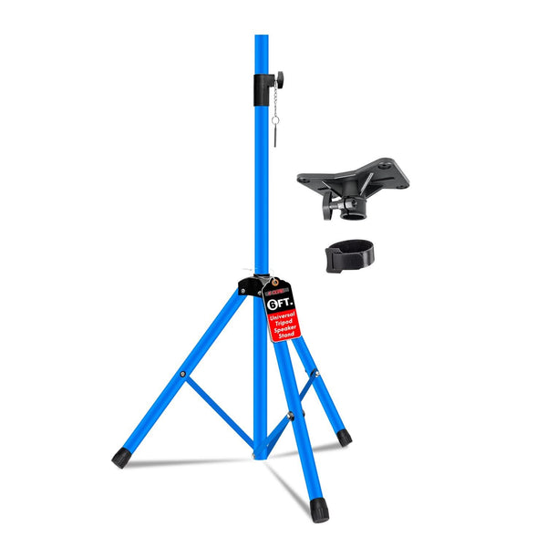 5Core tall blue speaker stand with tripod base and 72 inch adjustable height