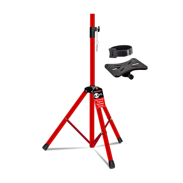 Red tripod stand with a black adjustable bracket