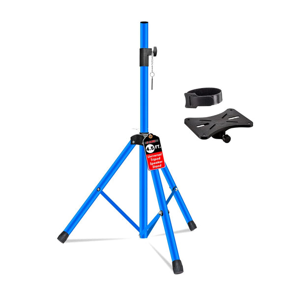 Blue bike repair stand with accessories