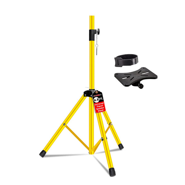 Yellow tripod stand with accessories