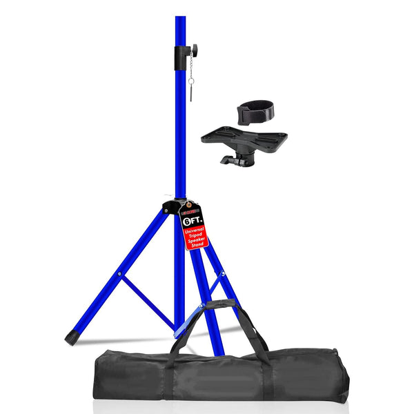 5Core tall blue speaker stand with tripod base and 72 inch height adjustment
