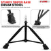 Heavy-duty drum throne with a strong tripod base, lever-adjustable height, and anti-slip feet for enhanced stability.