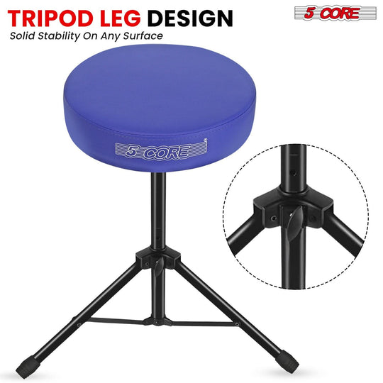 Guitar seat or drum chair with a sturdy tripod leg design for stability and support.
