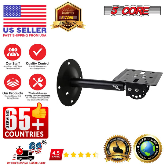 Angle-adjustable mount for large speakers with secure installation