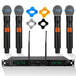 5 Core Wireless Microphone System 4 Channel UHF 492F Range Portable Receiver w Cordless Mic