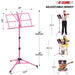 Adjustable music stand with a durable build, portable design, and customizable height for optimal sheet music viewing