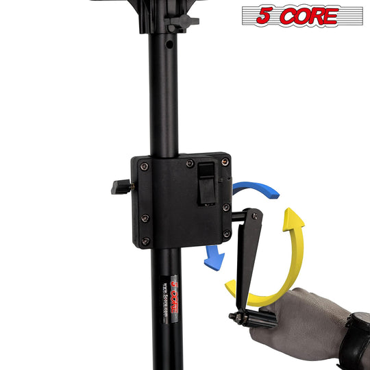 5 Core heavy-duty floor tripod speaker stand with crank for height adjustment and PA mounting