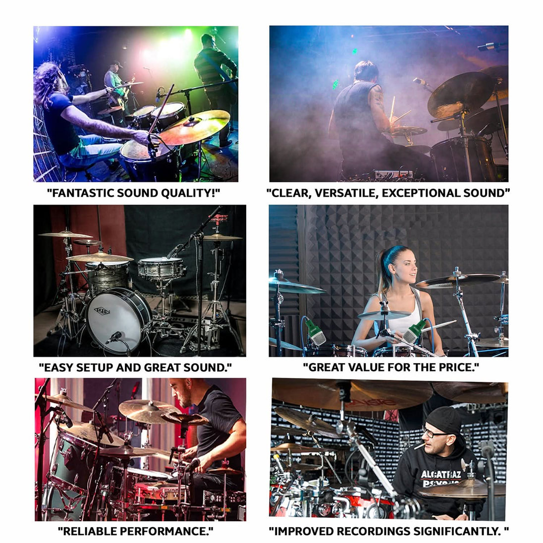 Best feedback drum mics kit ensuring clean and noise-free drum recordings.