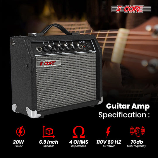 Electric guitar amp with adjustable controls for high-quality sound output