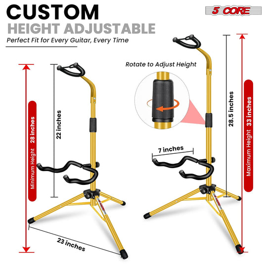 Custom height adjustable guitar stand, offering personalized support and secure placement for your guitar