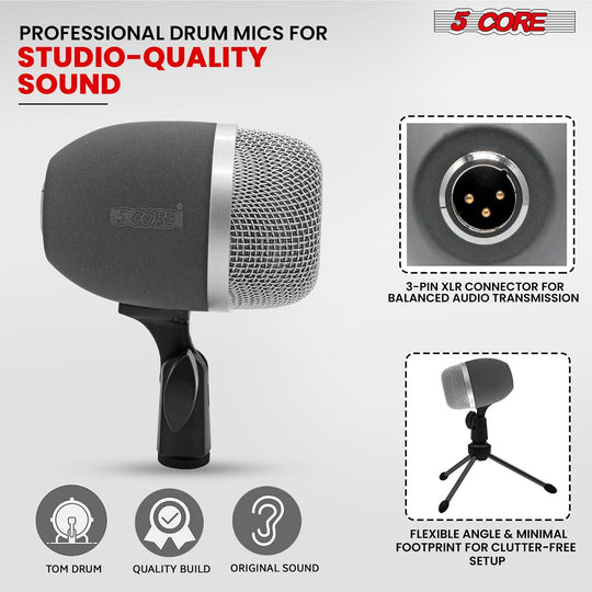 Instrument microphone designed for accurate sound capture and clear audio reproduction for various musical instruments