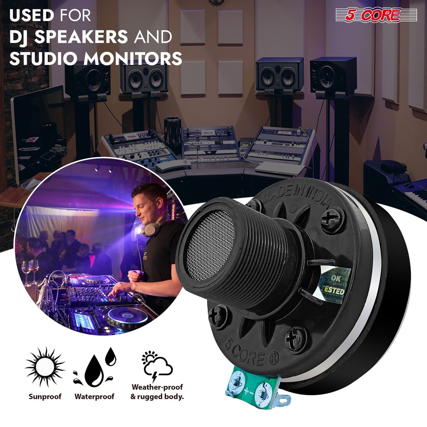 PA DJ tweeter with high-frequency clarity, robust build, and efficient sound projection for professional audio setups