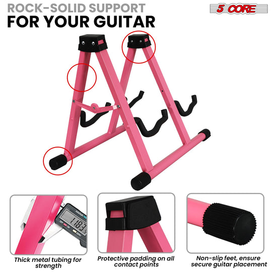 Guitar stand with sturdy construction, providing long-lasting durability