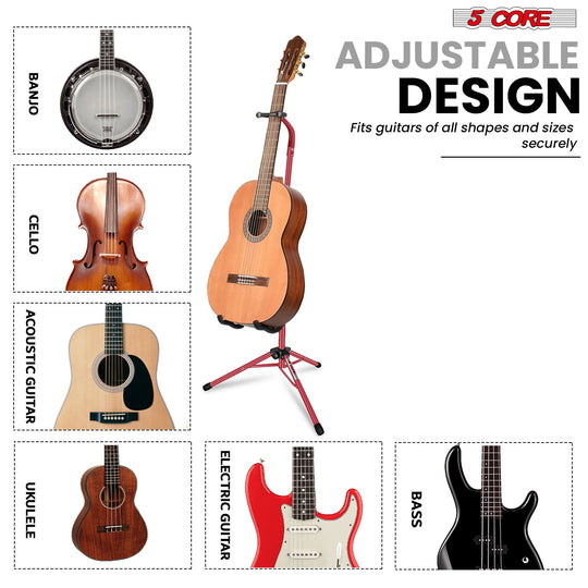 universal compatibility, designed to securely hold acoustic, electric, and bass guitars of all sizes