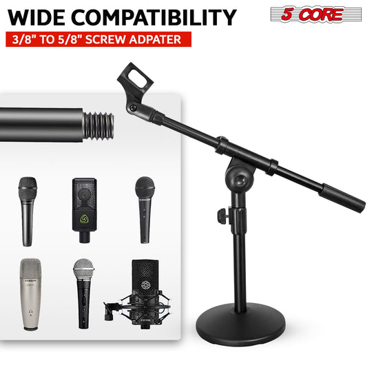 Universal compatible table mic stand with adjustable height and sturdy design for versatile microphone use